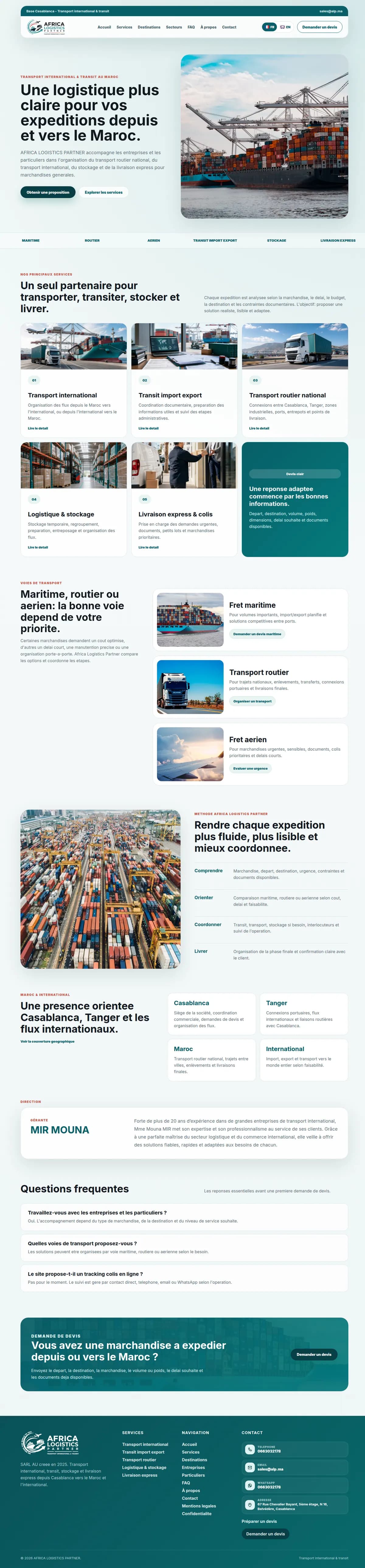 Africa Logistics Partner - النقل واللوجستيك في الدار البيضاء