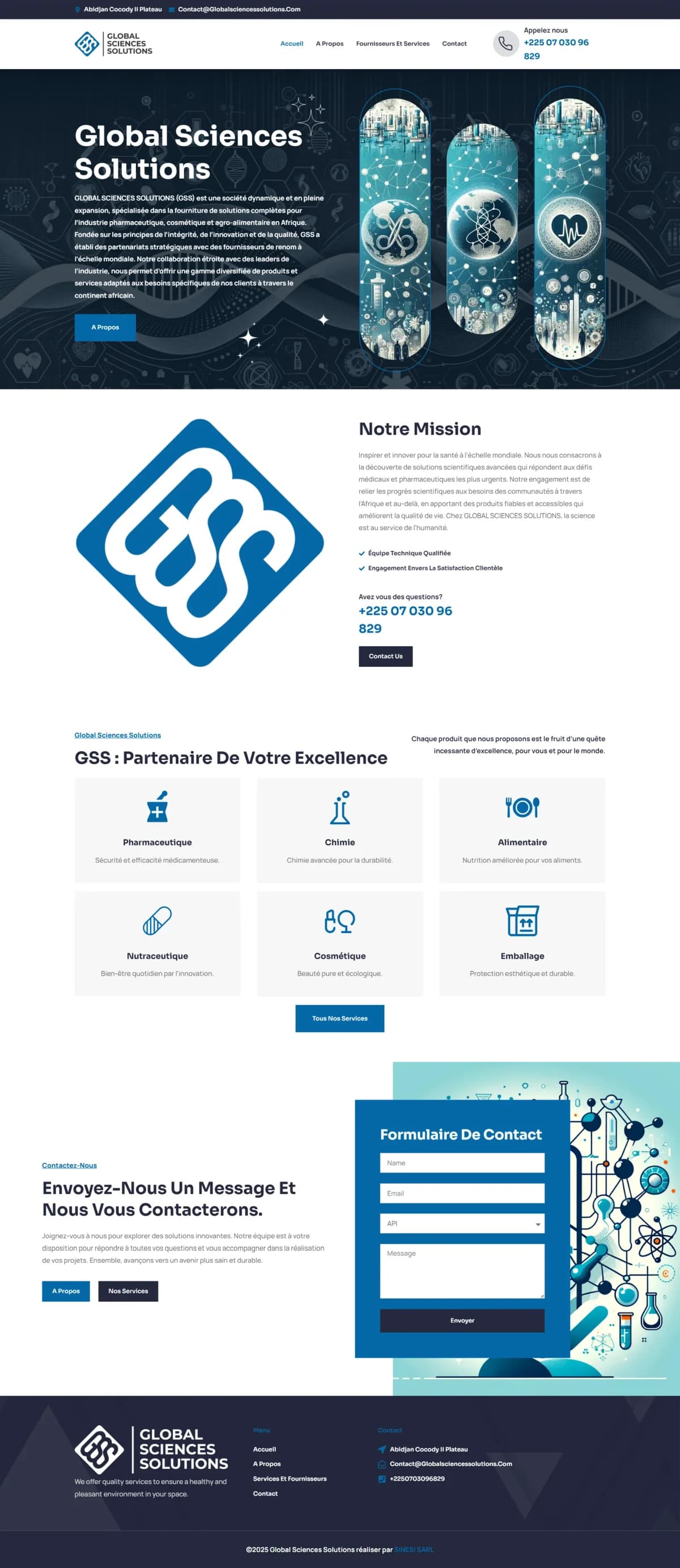 Site web Global Sciences Solutions