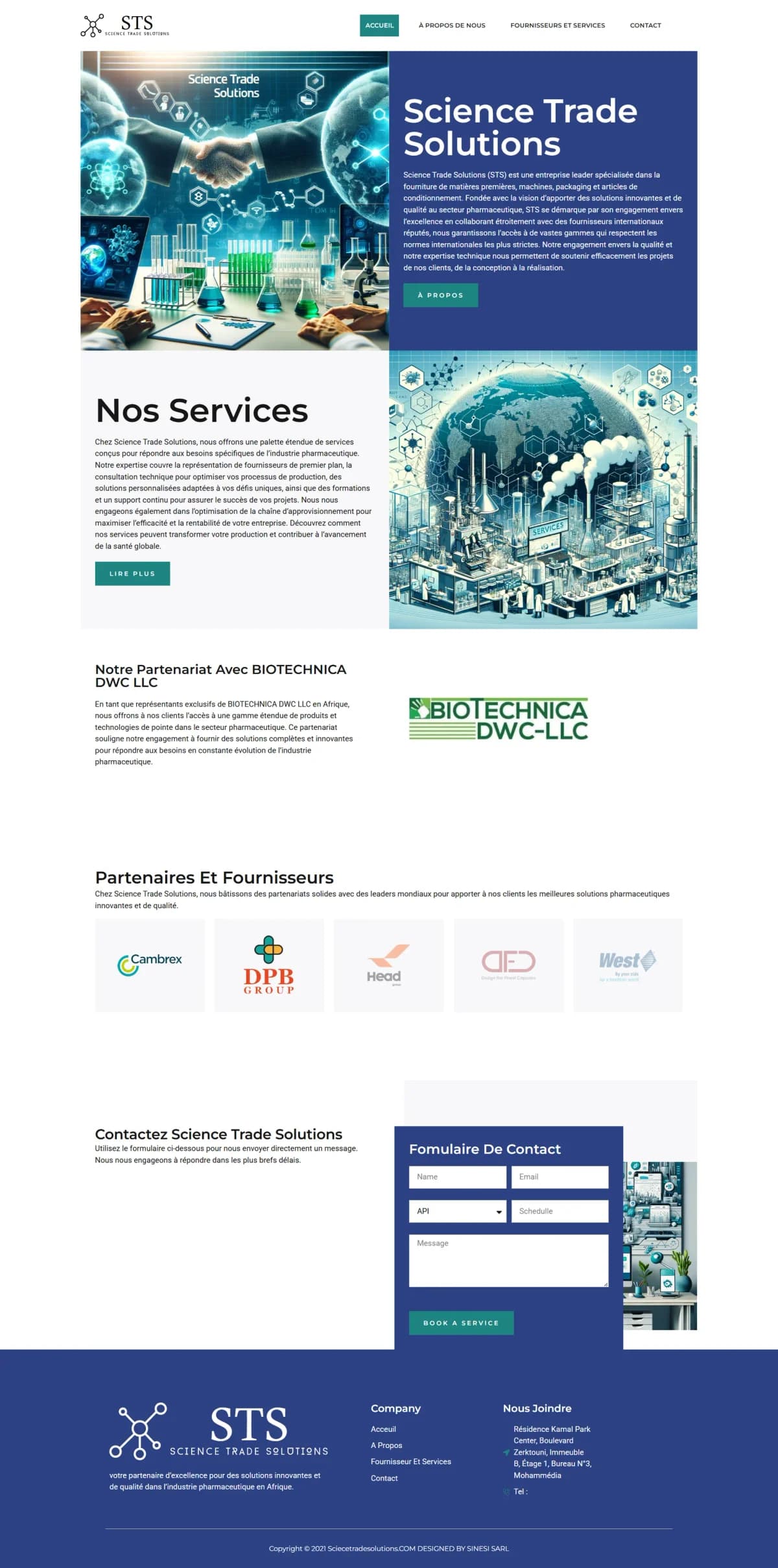 Site web Science Trade Solutions