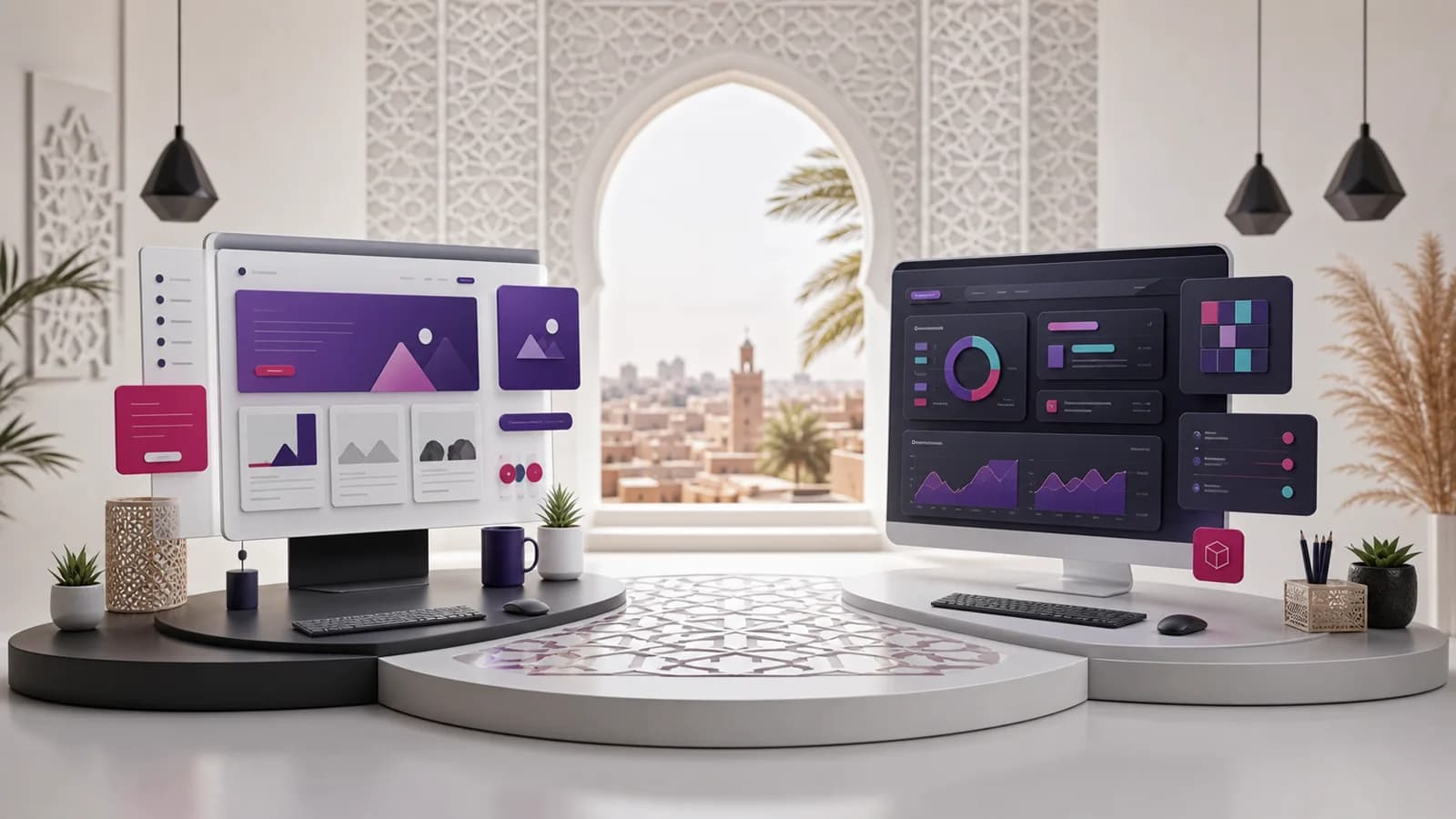 Comparaison visuelle entre un site WordPress et une application web sur mesure au Maroc